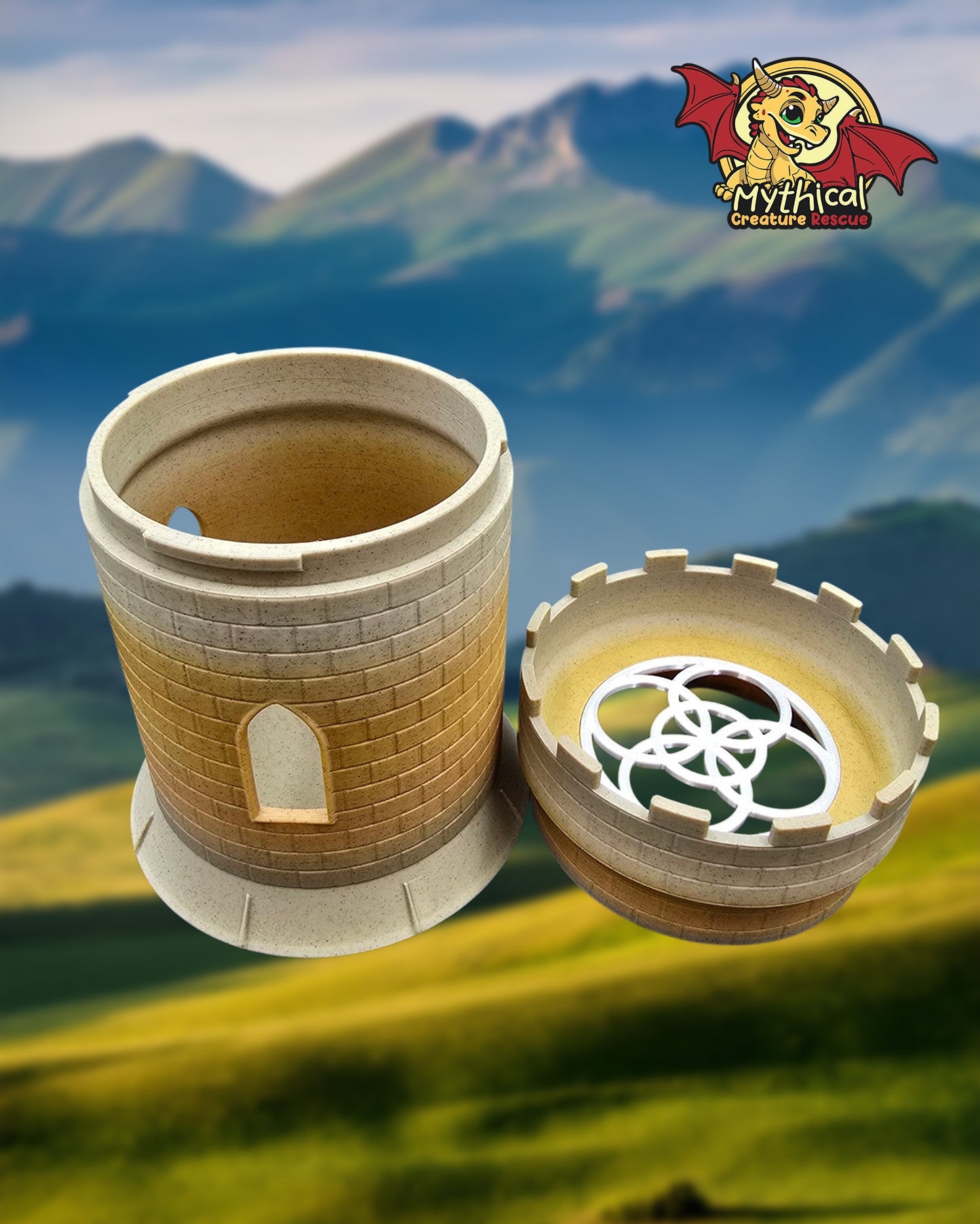 Aldric Jr. Dragon and Tower Combo | Black with Silver and Gold Armor