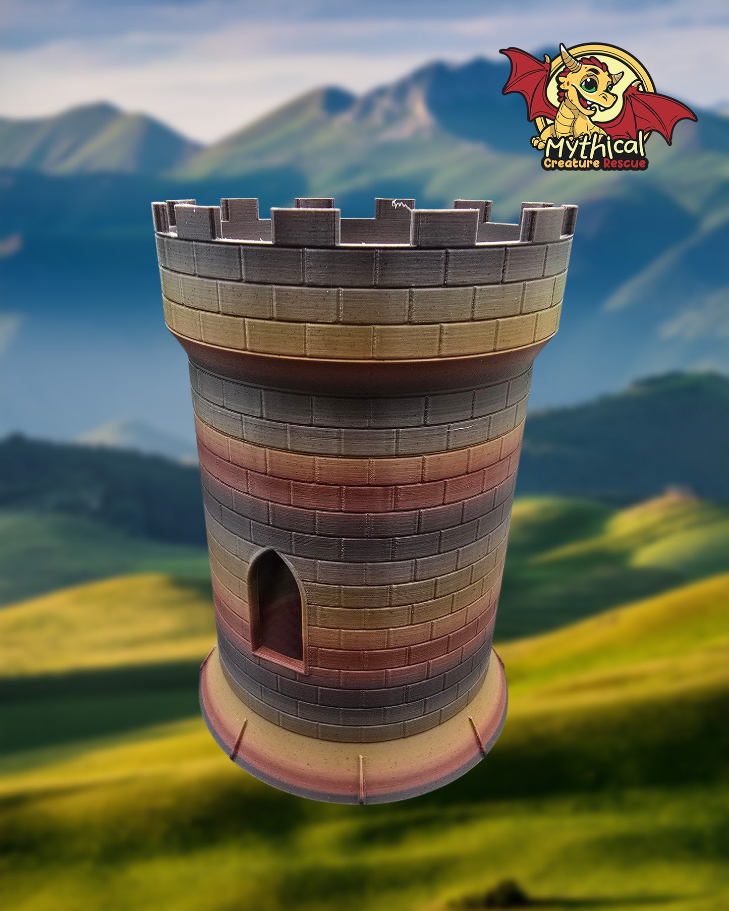 Aldric Jr. Dragon and Tower Combo | Black with Silver and Gold Armor