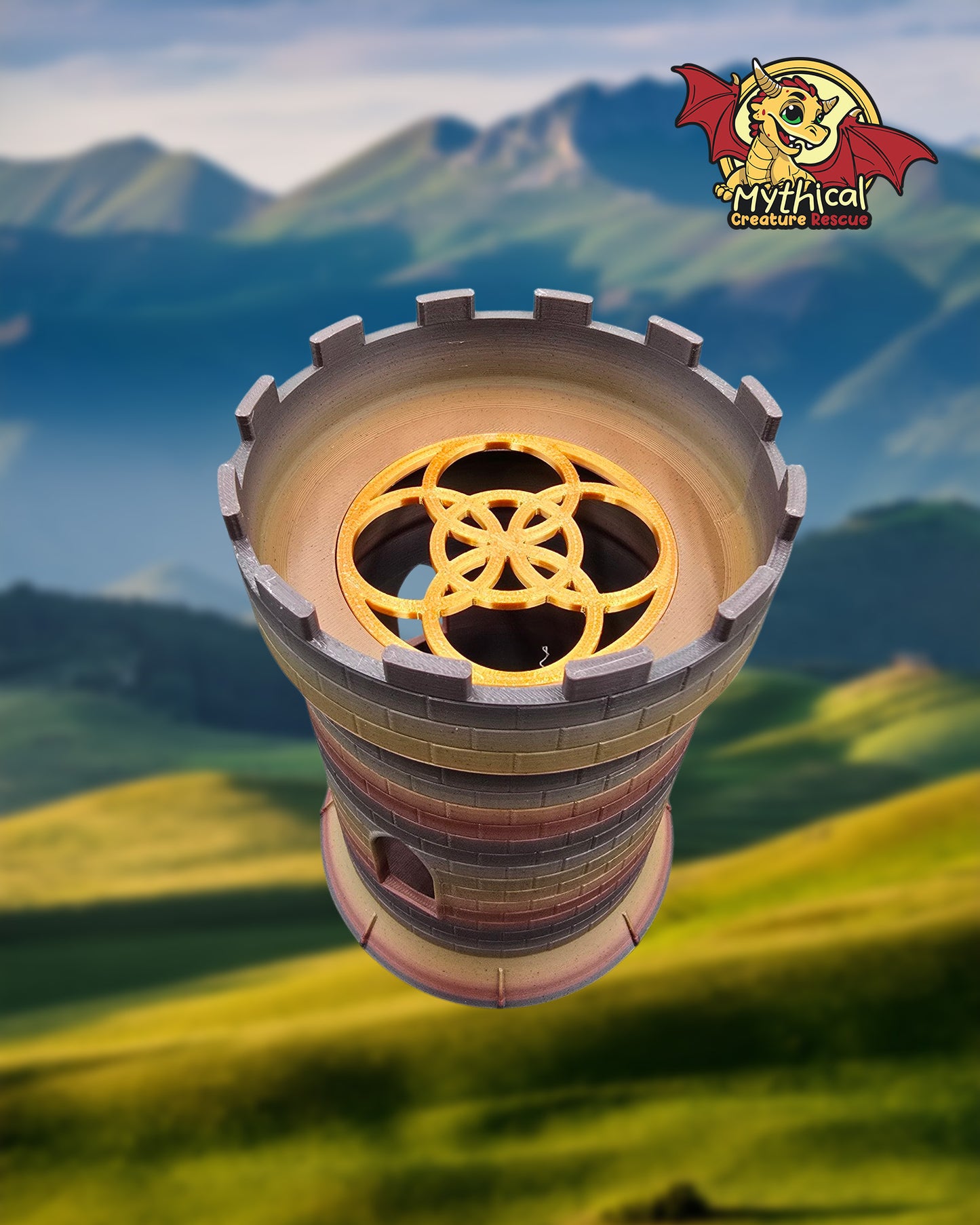 Aldric Jr. Dragon and Tower Combo | Black with Silver and Gold Armor