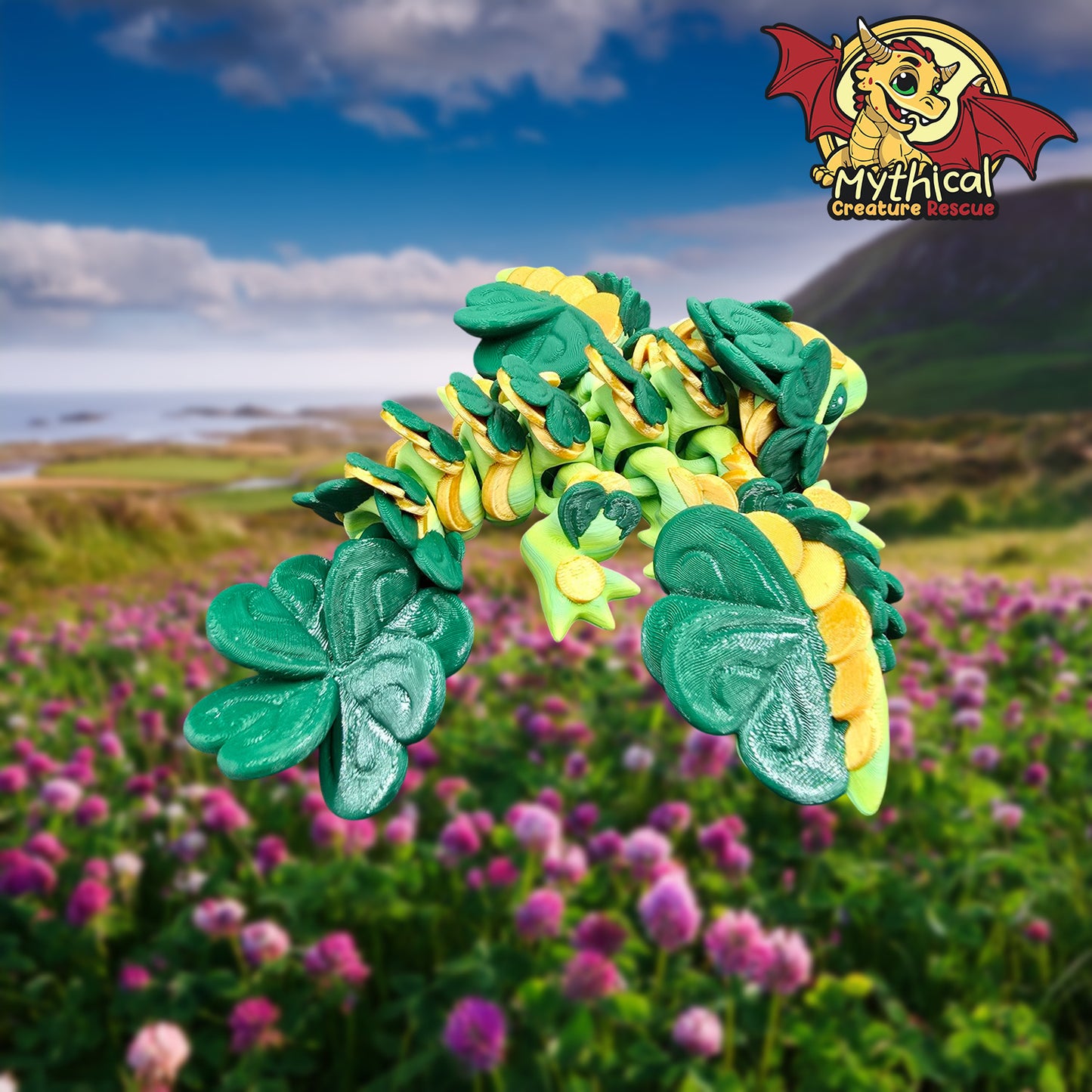 Lucky Clover Dragon | Articulated Dragon