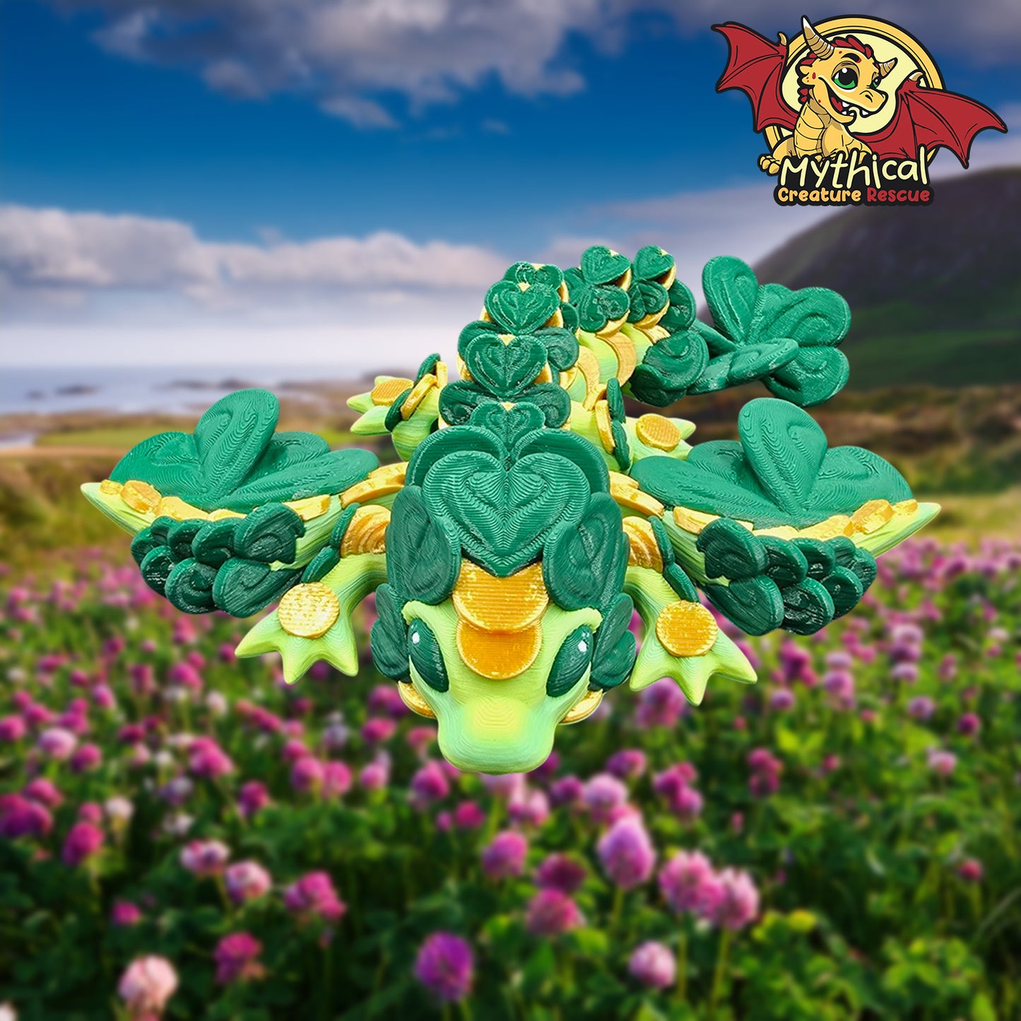 Lucky Clover Dragon | Articulated Dragon