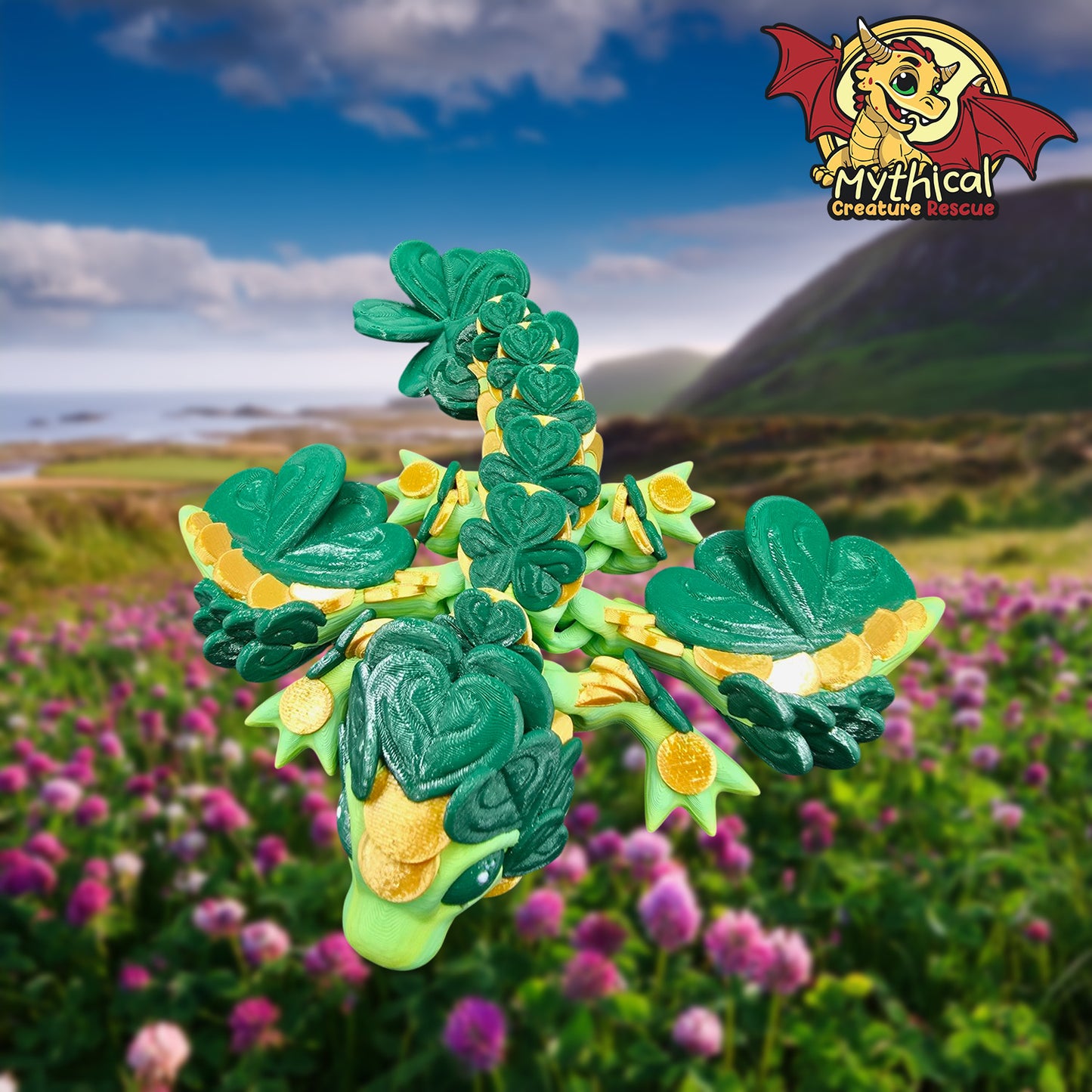 Lucky Clover Dragon | Articulated Dragon