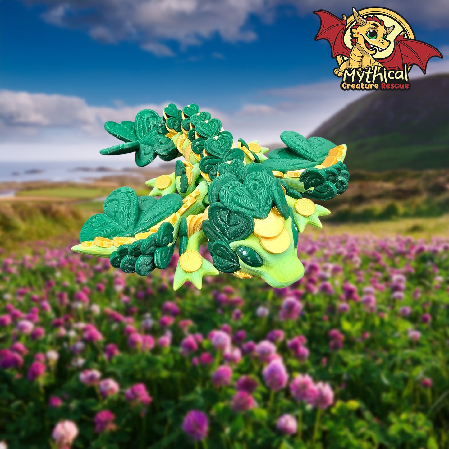 Lucky Clover Dragon | Articulated Dragon