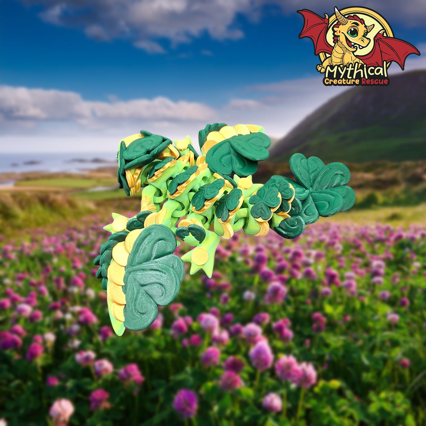 Lucky Clover Dragon | Articulated Dragon