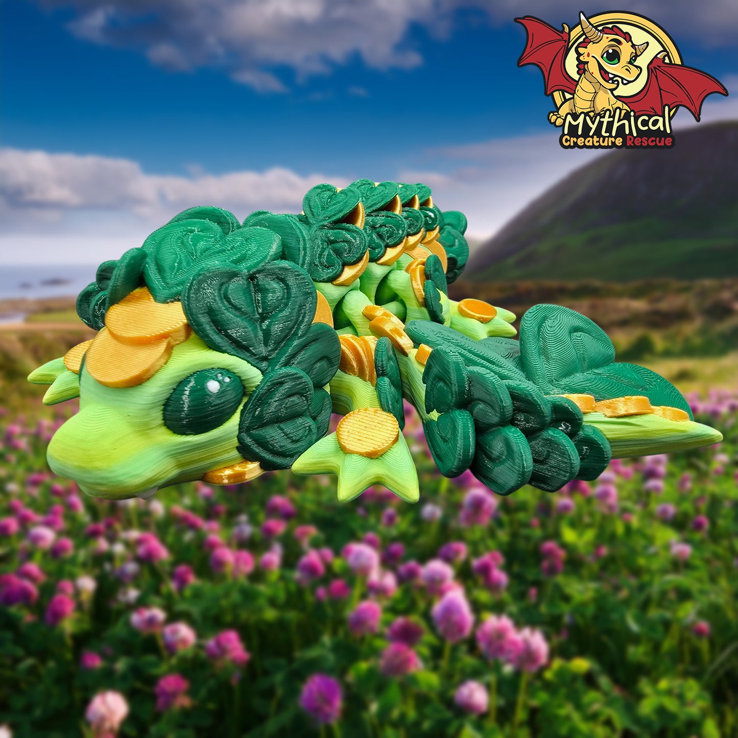 Lucky Clover Dragon | Articulated Dragon