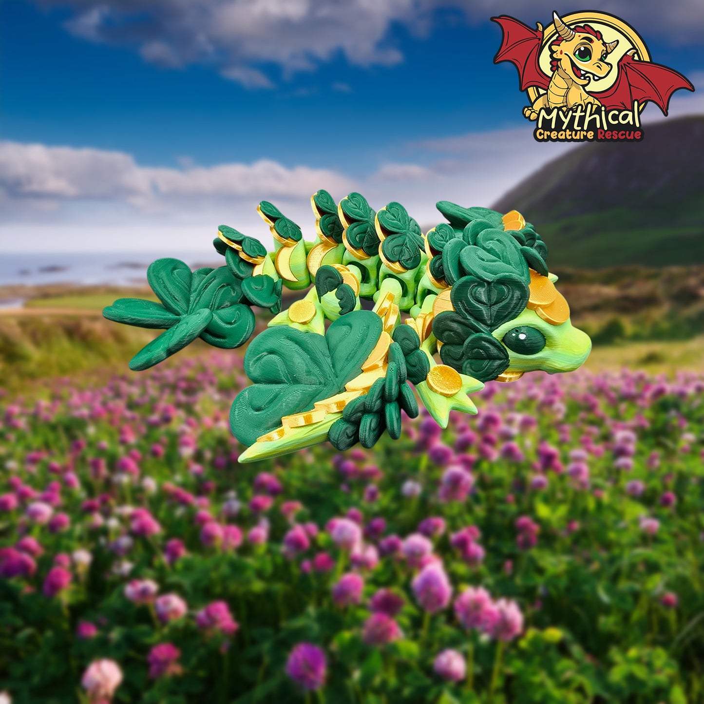 Lucky Clover Dragon | Articulated Dragon