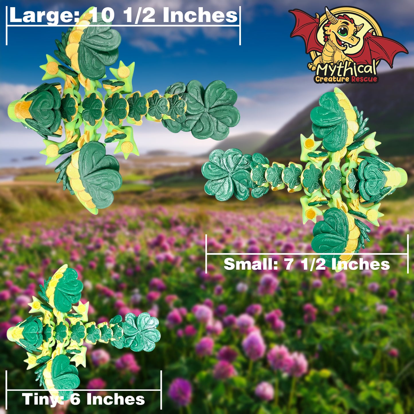 Lucky Clover Dragon | Articulated Dragon