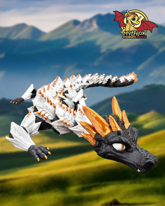 Aldric Jr. Dragon and Tower Combo | Black with Silver and Gold Armor