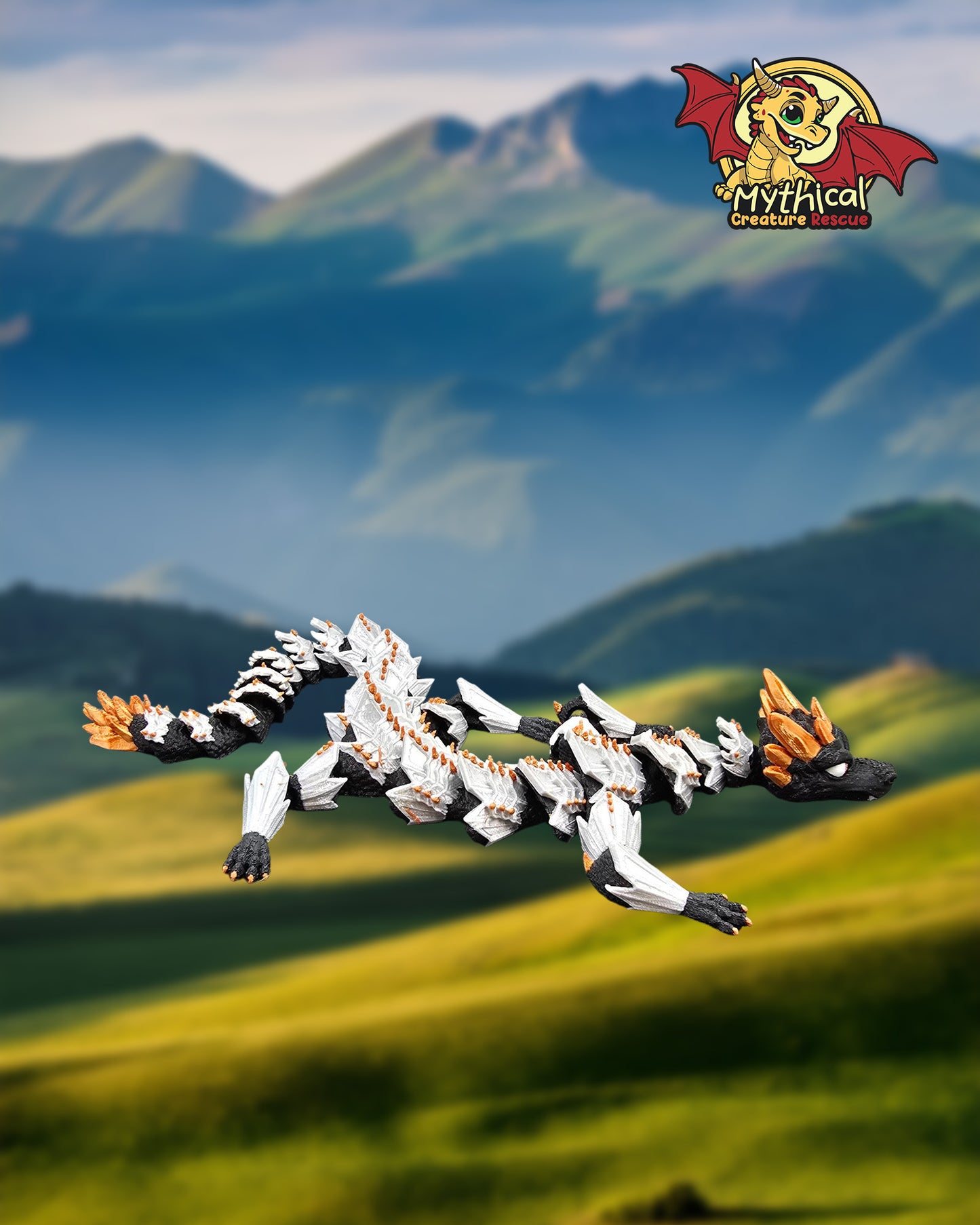 Aldric Jr. Dragon and Tower Combo | Black with Silver and Gold Armor