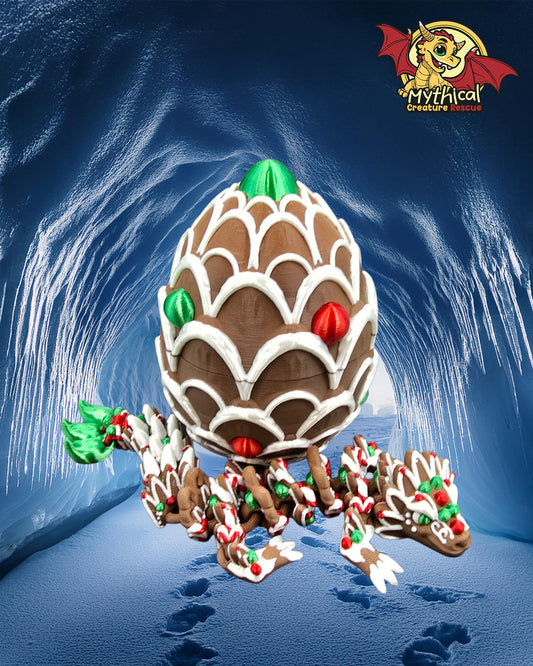 Ginny Dragon and Egg Combo (Brown with Red, Green, and White)
