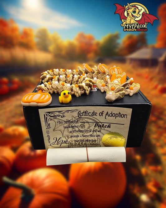 PATCH the Pumpkin Spice DRAGON | Articulated Dragon