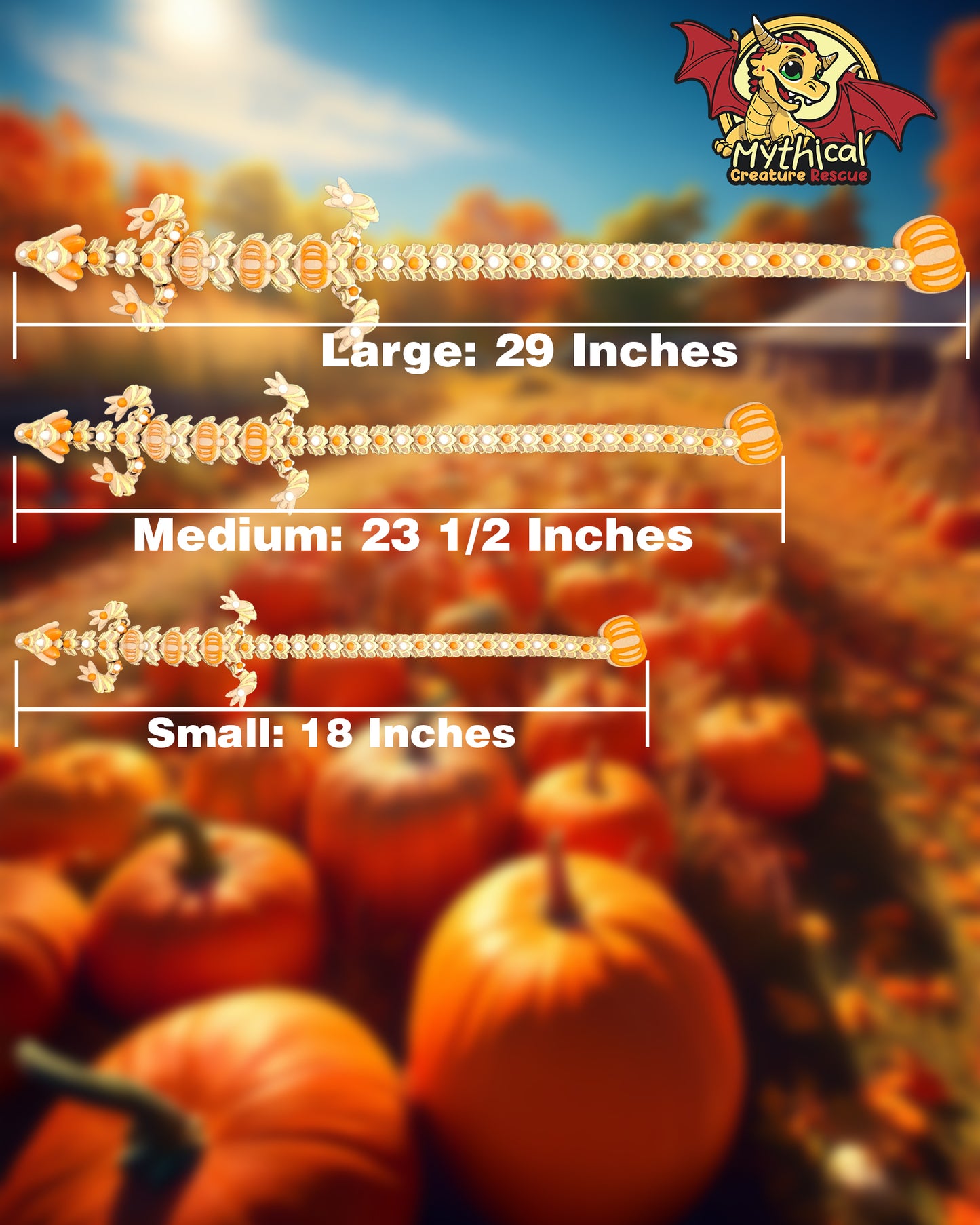 PATCH the Pumpkin Spice DRAGON | Articulated Dragon