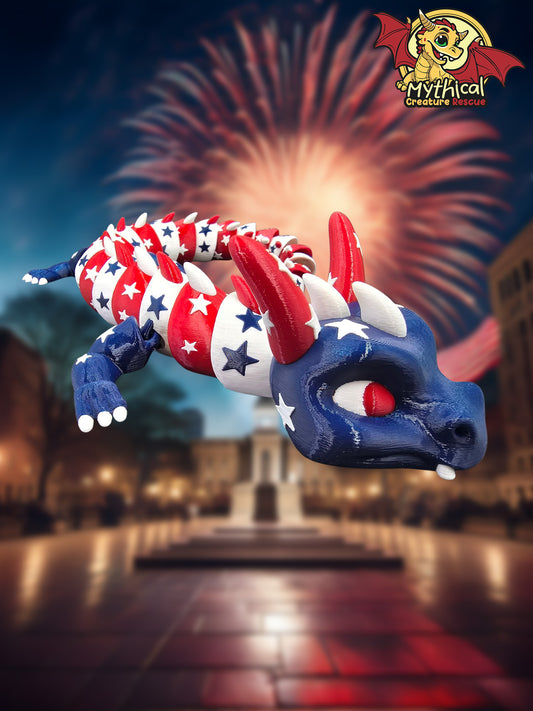 SPANGLE |Articulated Dragon | Red, White, and Blue