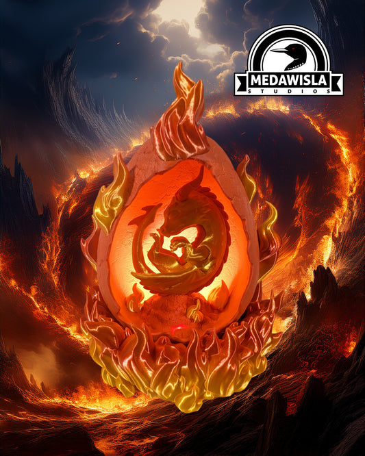 Flameburn Dragon and Egg Table Lamp